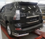 CAN Otomotiv Защита заднего бампера уголки d 76/42 мм, нерж. LEXUS (лексус) GX460 13-