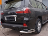 CAN Otomotiv Защита заднего бампера уголки d 76/42 мм, нерж. LEXUS (лексус) LX570 15-