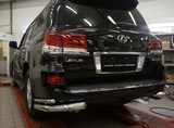 CAN Otomotiv Защита заднего бампера уголки d 76/42 мм, нерж. LEXUS (лексус) LX570 Sport 13-