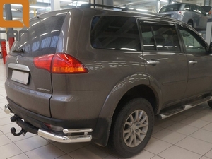 CAN Otomotiv Защита заднего бампера уголки d 76/42 мм, нерж. MITSUBISHI (митсубиси) Pajero/паджеро Sport 08-15 - Автоаксессуары и тюнинг