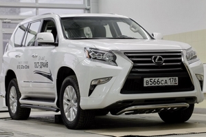 Lexus Решетка передняя мини низкая с защитой 60 мм LEXUS (лексус) GX460 13- - Автоаксессуары и тюнинг