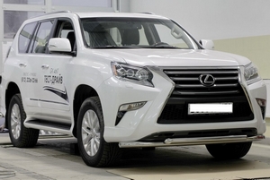 Lexus Защита переднего бампера труба 60/60 мм двойная LEXUS (лексус) GX460 13- - Автоаксессуары и тюнинг