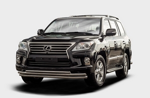 Lexus Защита переднего бампера труба 60/60/42 мм тройная LEXUS (лексус) LX570 12- - Автоаксессуары и тюнинг