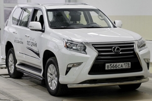 Lexus Защита переднего бампера труба 75х42 мм овальная LEXUS (лексус) GX460 13- - Автоаксессуары и тюнинг