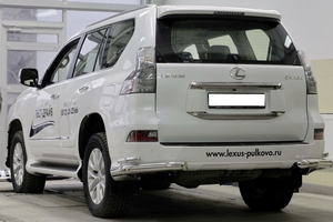 Lexus Защита задняя уголки 76/42 мм двойная LEXUS (лексус) GX460 13- - Автоаксессуары и тюнинг