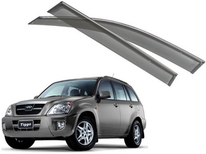 OEM-Tuning Дефлекторы боковых окон с хромированным молдингом, OEM Style CHERY (черри) Tiggo 05-/08- - Автоаксессуары и тюнинг