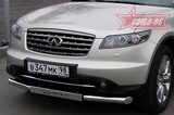 Souz-96 Защита переднего бампера 76 мм (c накладкой) (европеец) INFINITI FX 35/45 03-08