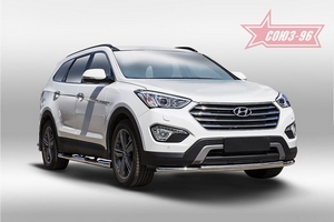 Souz-96 Защита переднего бампера труба 60/42 мм двойная HYUNDAI (хендай) Grand/Грандр Santa Fe/санта фе 13- - Автоаксессуары и тюнинг