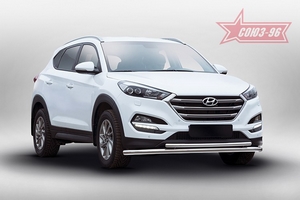 Souz-96 Защита переднего бампера труба 60/42 мм, двойная HYUNDAI (хендай) Tucson 16- - Автоаксессуары и тюнинг