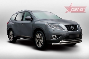 Souz-96 Защита переднего бампера труба 76/60 мм двойная NISSAN (ниссан) Pathfinder 14- - Автоаксессуары и тюнинг