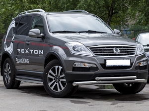 Souz-96 Защита переднего бампера труба 76/60 мм двойная SSANGYONG (ссанг енг) Rexton/рекстон III 13- - Автоаксессуары и тюнинг