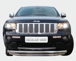 Souz-96 Защита переднего бампера труба 76/60 мм снизу JEEP (джип) Grand/Грандр Cherokee/чероки 11- - Автоаксессуары и тюнинг