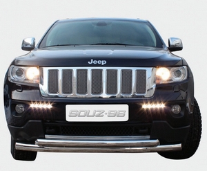 Souz-96 Защита переднего бампера труба 76/60 мм сверху JEEP (джип) Grand/Грандр Cherokee/чероки 11- - Автоаксессуары и тюнинг