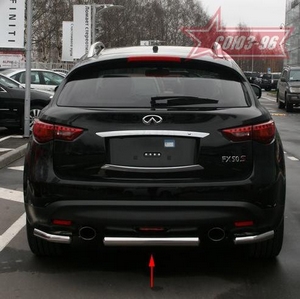 Souz-96 Защита заднего бампера 76 мм короткая INFINITI (инфинити) FX 35/50 08- - Автоаксессуары и тюнинг