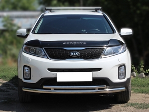 Технотек Защита передняя трубообразная d-60+43 двойная KIA (киа) Sorento/Соренто 13- - Автоаксессуары и тюнинг