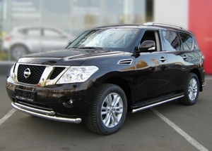 Технотек Защита передняя трубообразная двойная d-60+53 NISSAN (ниссан) Pathfinder 10- - Автоаксессуары и тюнинг