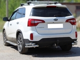 Технотек Защита заднего бампера уголки двойные d-60+43 KIA (киа) Sorento/Соренто 13-