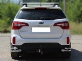 Технотек Защита заднего бампера уголки двойные d-60+43 KIA (киа) Sorento/Соренто 13-