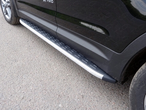 ТСС Пороги алюминиевые с пластиковой накладкой 1820 мм (для авто 2016 г.в.) HYUNDAI (хендай) Grand/Грандр Santa Fe/санта фе 13- - Автоаксессуары и тюнинг