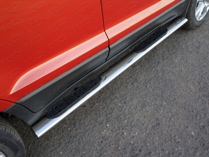 ТСС Пороги овальные с накладкой 120х60 мм FORD (форд) Ecosport 14- - Автоаксессуары и тюнинг