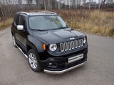 ТСС Пороги овальные с накладкой 120х60 мм JEEP (джип) Renegade 15-