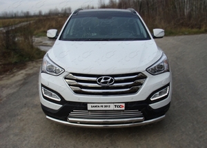 ТСС Решётка в передний бампер 16 мм HYUNDAI (хендай) Santa FE 12- - Автоаксессуары и тюнинг