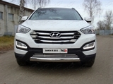 ТСС Решётка в передний бампер 16 мм HYUNDAI (хендай) Santa FE 12-