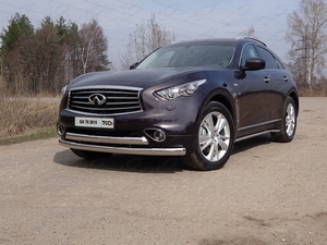 ТСС Защита передняя нижняя (двойная) 75/75 мм INFINITI (инфинити) QX70 13- - Автоаксессуары и тюнинг