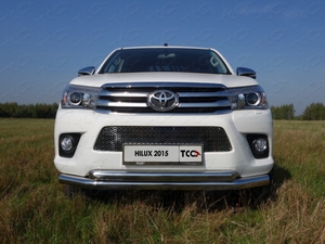 ТСС Защита передняя нижняя (двойная) 76, 1/60, 3 мм TOYOTA (тойота) Hilux 15- - Автоаксессуары и тюнинг