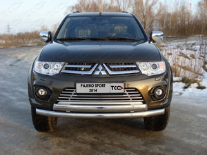 ТСС Защита передняя нижняя (двойная) 76, 1/75 мм MITSUBISHI (митсубиси) Pajero/паджеро Sport 13- - Автоаксессуары и тюнинг