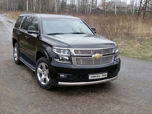 ТСС Защита передняя нижняя (овальная) 75х42 мм CHEVROLET (шевроле) Tahoe/тахое 15- - Автоаксессуары и тюнинг