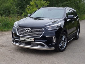 ТСС Защита передняя нижняя (овальная) 75х42 мм (для авто 2016 г.в.) HYUNDAI (хендай) Grand/Грандр Santa Fe/санта фе 13- - Автоаксессуары и тюнинг