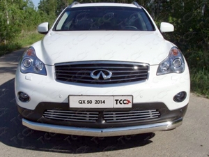 ТСС Защита передняя нижняя (овальная) 75х42 мм INFINITI (инфинити) QX50 14- - Автоаксессуары и тюнинг