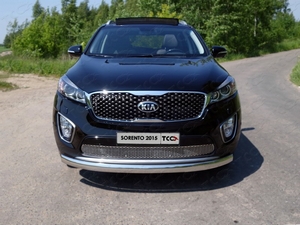 ТСС Защита передняя нижняя (овальная) 75х42 мм KIA (киа) Sorento/Соренто Prime 15- - Автоаксессуары и тюнинг