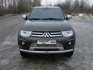 ТСС Защита передняя нижняя (овальная) 75х42 мм MITSUBISHI (митсубиси) Pajero/паджеро Sport 13- - Автоаксессуары и тюнинг