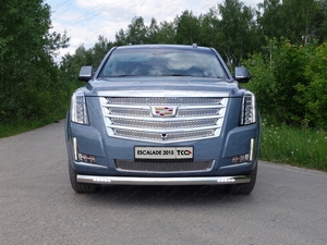 ТСС Защита передняя нижняя (овальная с ДХО) 75х42 мм CADILLAC Escalade 14- - Автоаксессуары и тюнинг