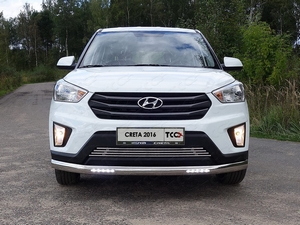 ТСС Защита передняя нижняя (овальная с ДХО) 75х42 мм HYUNDAI (хендай) Creta (ix25) 15- - Автоаксессуары и тюнинг