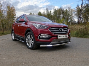 ТСС Защита передняя нижняя (с ДХО) 60, 3 мм HYUNDAI (хендай) Santa FE 15- - Автоаксессуары и тюнинг