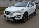 ТСС Защита передняя (овальная короткая) 75х42 мм HYUNDAI (хендай) Santa FE 12-