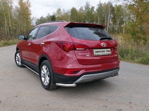 ТСС Защита задняя (уголки) 60, 3 мм (4WD) HYUNDAI (хендай) Santa FE 15- - Автоаксессуары и тюнинг