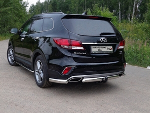 ТСС Защита задняя (уголки овальные) 75х42 мм (для авто 2016 г.в.) HYUNDAI (хендай) Grand/Грандр Santa Fe/санта фе 13- - Автоаксессуары и тюнинг