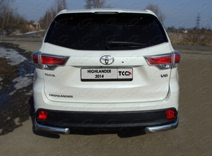 ТСС Защита задняя (уголки овальные) 75х42 мм TOYOTA (тойота) Highlander 14- - Автоаксессуары и тюнинг